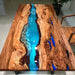 Stunning Live Edge Poplar Wood Epoxy Resin River Dining Table for Home
