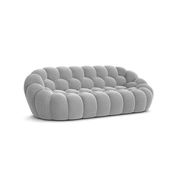 Modern Luxury Italian Boucle Fabric Bubble Module Corner Chesterfield Sectional Sofa Set