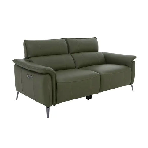 3-Seater Electric Recliner Sofa, Faux Leather, Telescopic Headrests Couch