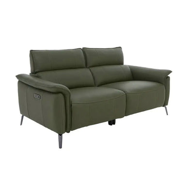 3-Seater Electric Recliner Sofa, Faux Leather, Telescopic Headrests Couch