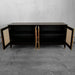 Chic Modern Oak Wood Rattan Sideboard Buffet Cabinet with Storage Doors