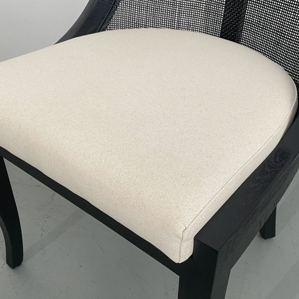Elegant French Solid Oak Dining Chair with Rattan Cane Back for Wedding & Home