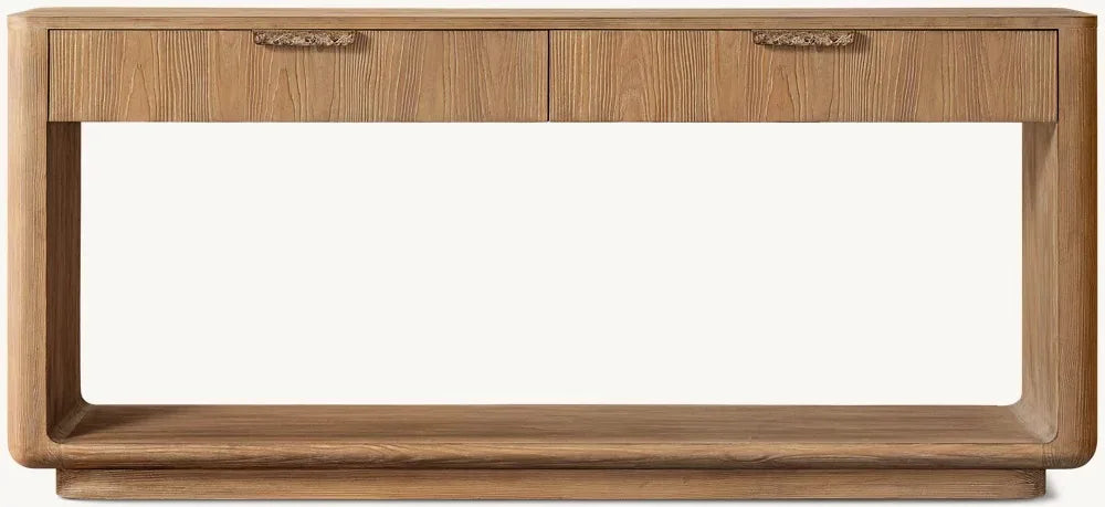 Elegant Wooden Console Table with Two Drawers - Sturdy Living Room Furniture