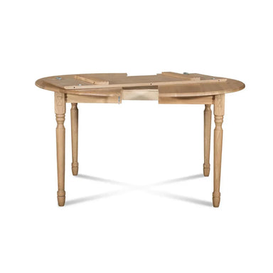 Extendable Solid Oak Wood Dining Table, Round Oval, Modern Design