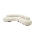 Luxurious Italian White Boucle Curved 6-Seat Living Room Sofa Set