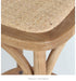 Elegant Oak Finish Cross Back Counter Stool with Woven Rattan Seat