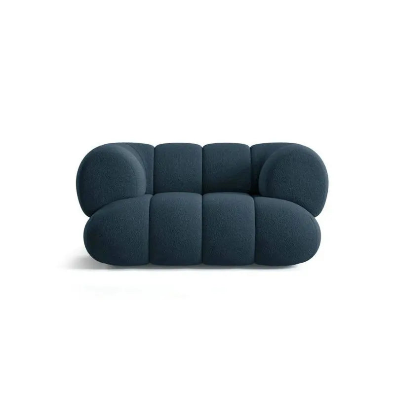 Elegant Boucle Velvet Single Sofa: Modern Designer Living Room Chesterfield Couch