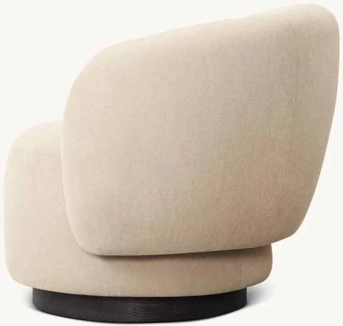 Luxury Handcrafted Classic Design Wood Frame Indoor Living Room Swivel Armchair