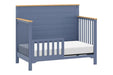 Versatile Cove Blue & Honey Wood Convertible Baby Crib for Nursery