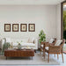 Elegant Solid Oak Wood Slat-Frame Coffee Table with Rounded Edges Storage