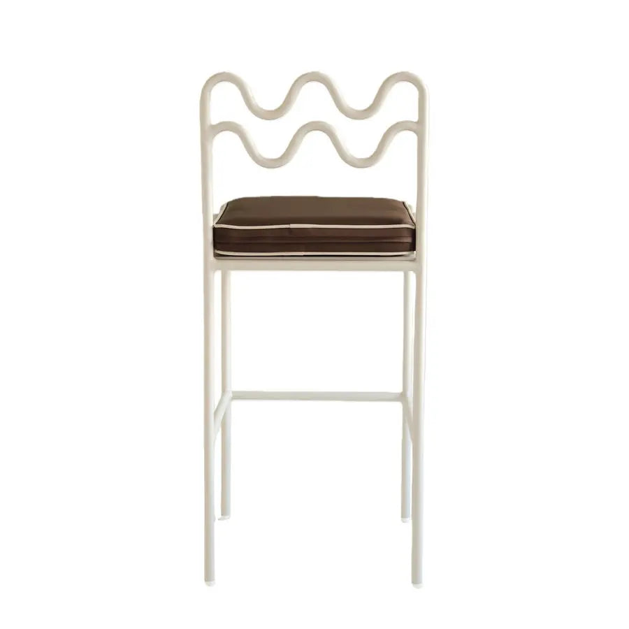 Elegant Mid-Century Modern Metal Wave Bar Stool for Kitchen & Bar