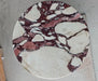 Elegant Italian Red Calacatta Viola Marble Round Side Table for Living Room