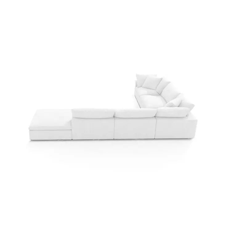 Modern Luxury White Down Feather Modular Cloud Sectional U-Shape Sofa
