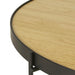 Elegant Round Metal Frame Coffee Table with Wood, Marble, Glass Top