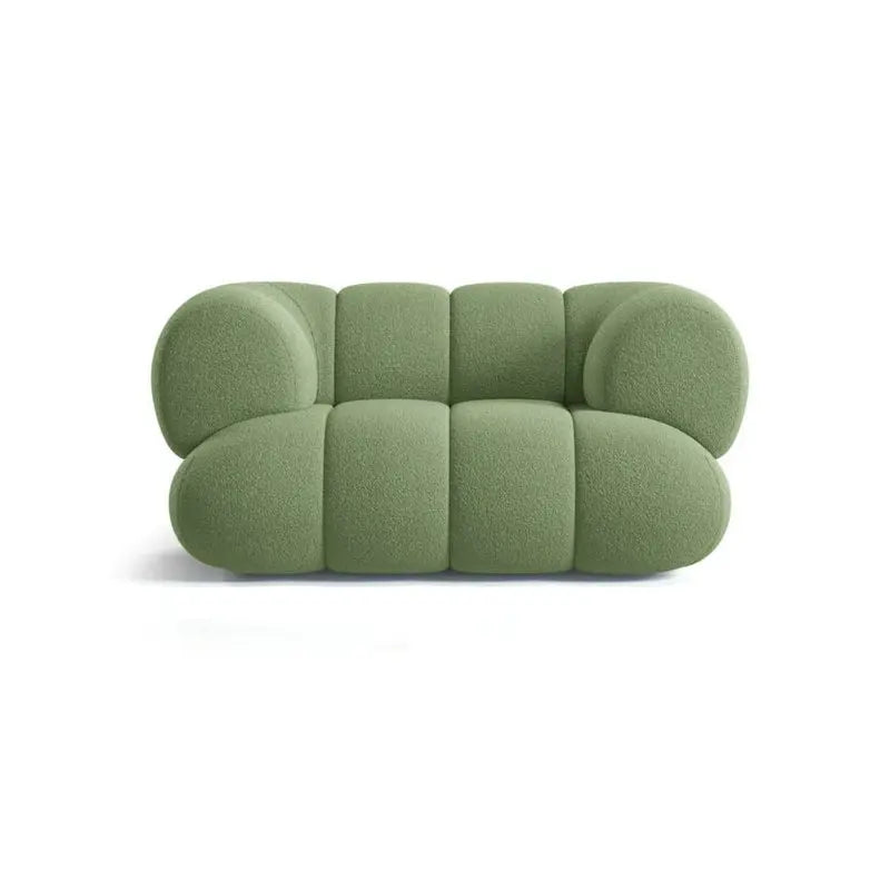 Elegant Boucle Velvet Single Sofa: Modern Designer Living Room Chesterfield Couch