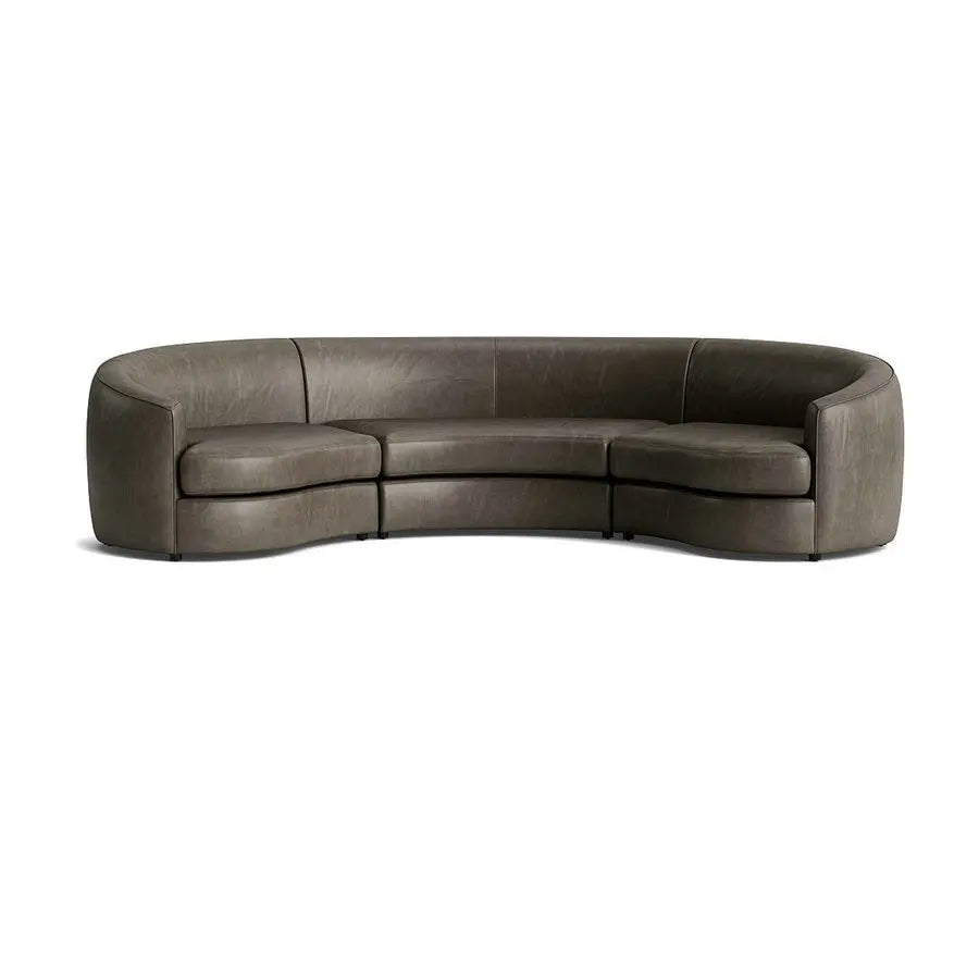 Modern Vintage L-Shape Sectional Sofa, Curved Floor Couch Set, Home Furniture