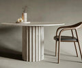 Elegant Beige Round Travertine Stone Coffee Table for Modern Living Spaces