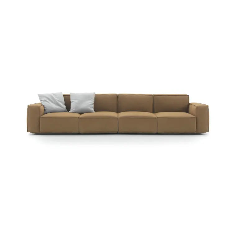 Modern Italian Leather Chesterfield Sofa: Luxury Living Room Seating Couch