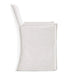 Elegant White Linen Slipcover Dining Armchair Modern Classic Wood Frame Comfort