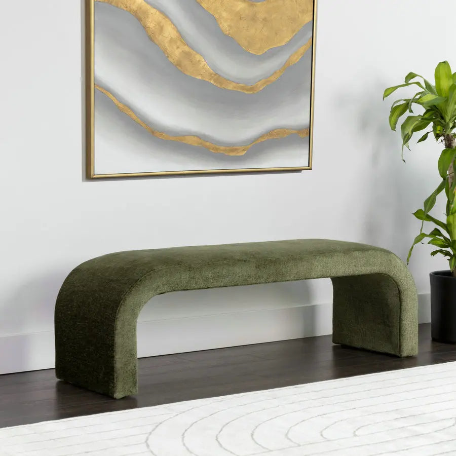 Modern Velvet Arch Ottoman Bench, Living Room & Bedroom Luxury Seating