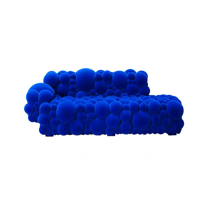 Modern Blue Velvet Molecular Foam Floor Living Room Sofa Set