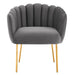 Luxurious Channel Tufted Velvet Armchair Modern Dining Chair Accent Seating