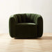 Luxurious Green Velvet Swivel Accent Chair: Channeled, Comfortable, Modern Living Room Sofa