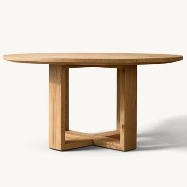 American Vintage Solid Wood Round Dining Table for Villa & Club Settings