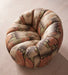 Luxury Italian Vintage Living Room Sofa Chair with Swivel Brass Accents