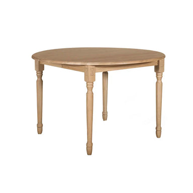 Extendable Solid Oak Wood Dining Table, Round Oval, Modern Design
