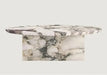 Elegant Oval Natural Travertine Coffee Table for Luxury Living Room Decor