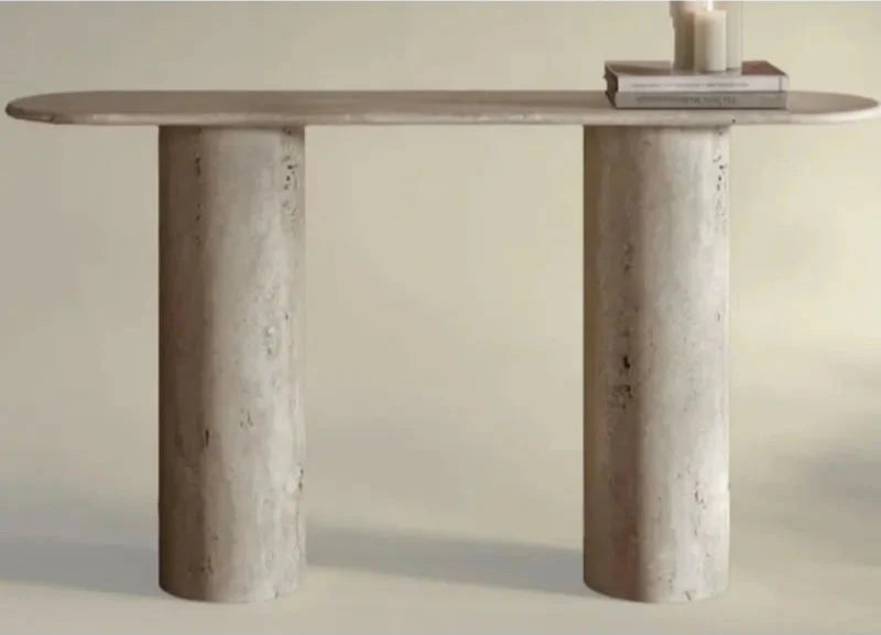 Luxurious Natural Travertine Entryway Console Table for Modern Living Spaces