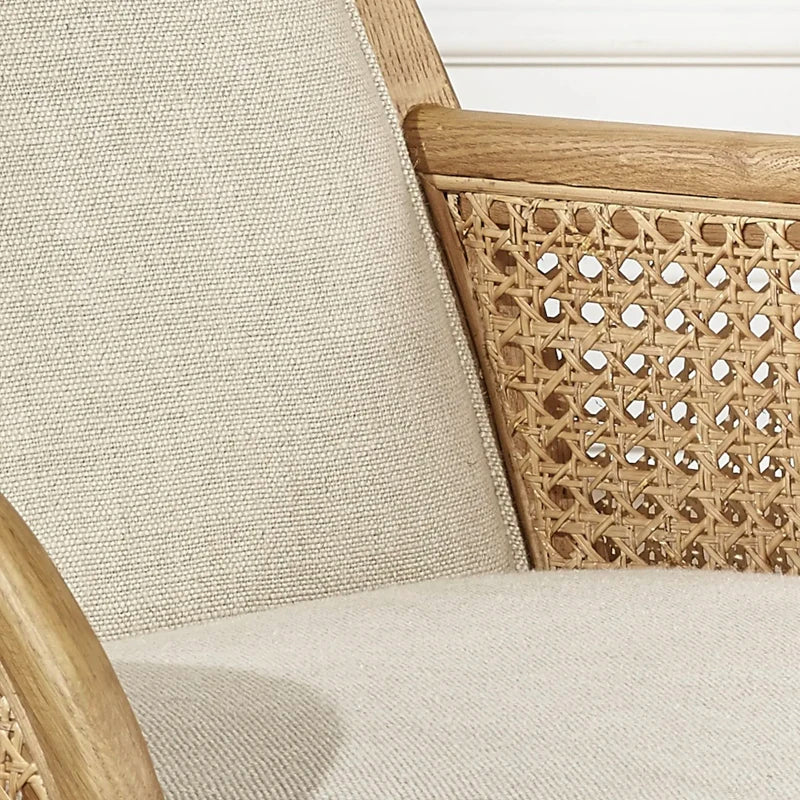 Retro Solid Oak Leisure Chair with Round Back, Unique Shell Design