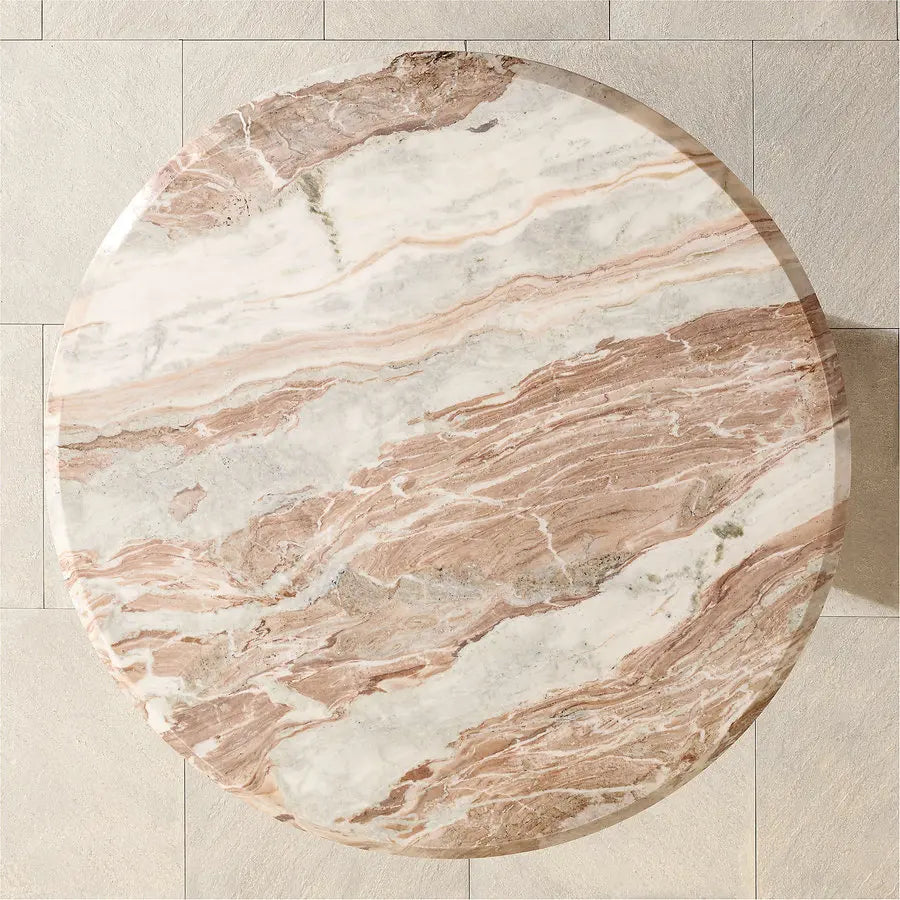 Luxury 54-inch Round Italian Natural Marble Dining Table with Lazy Susan