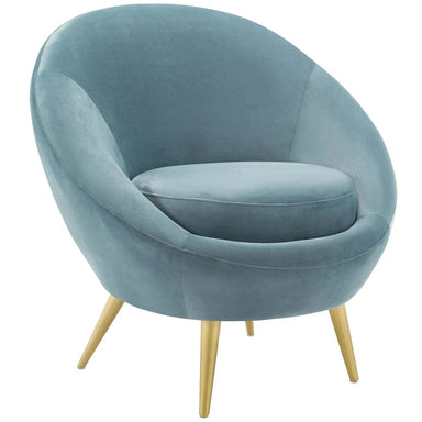 Luxurious Velvet Accent Chair with Gold Stainless Steel Base for Living Room