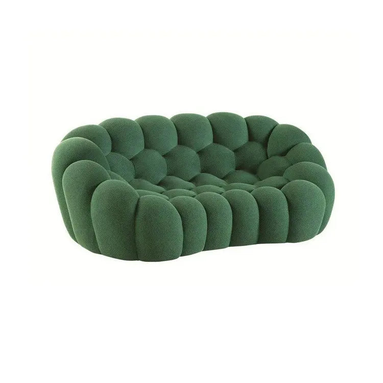 Modern Luxury Italian Boucle Fabric Bubble Module Corner Chesterfield Sectional Sofa Set