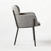 Chic Gray Boucle Dining Armchair: Modern Luxury Seating with Durable Metal Legs