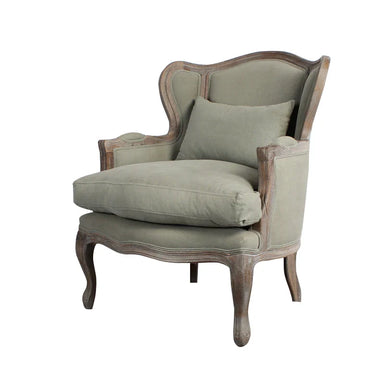 Elegant French Wooden Carved Armchair for Living Room, Wedding, or Accent Piece