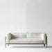 Modern Minimalist White Linen Sofa - Solid Wood Frame Living Room Furniture