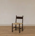 Contemporary Dark Grey Oak Dining Chair with Natural Woven Rush Seat