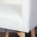 Elegant Mid-Century Modern White Oak Wood Dining Chair with Linen Upholstery