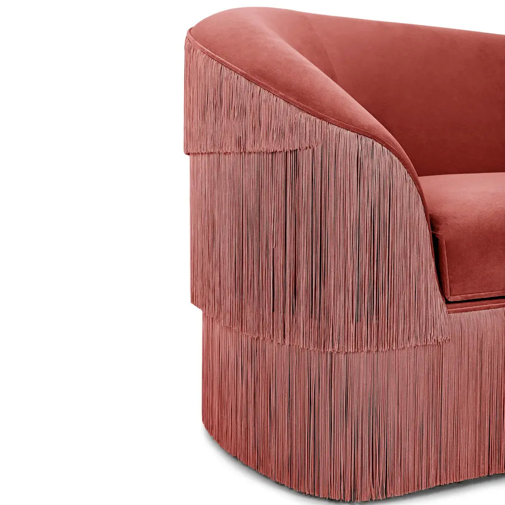 Luxury Modern Velvet Fringed Sectional Sofa with Elegant Tassels for Living Room