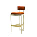 Luxury Modern Hand-Made Brass Gold Bar Stools, High Leather Kitchen & Commercial Furniture
