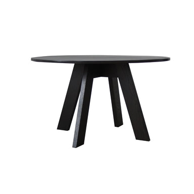 Elegant Modern Round Oak Wood Dining Table for 4 Seaters, Simple Design
