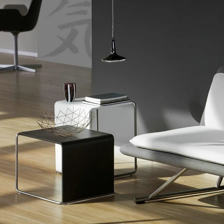 Modern Minimalist Plywood Coffee Table Stackable Stainless Steel Side End Table