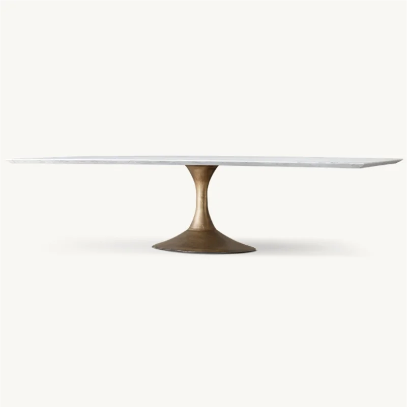 Luxury American Rectangular Dining Table, Solid Wood, Customizable, Elegant