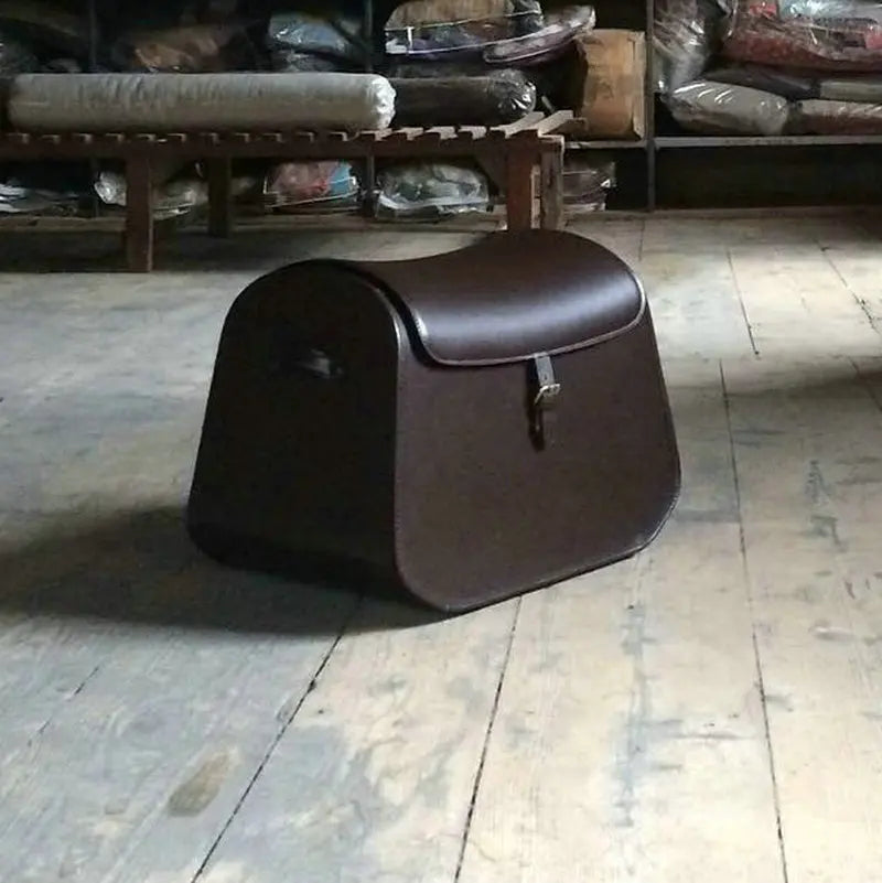 Luxury Italian Nuno Saddle Leather Storage Ottoman Bench for Living Room