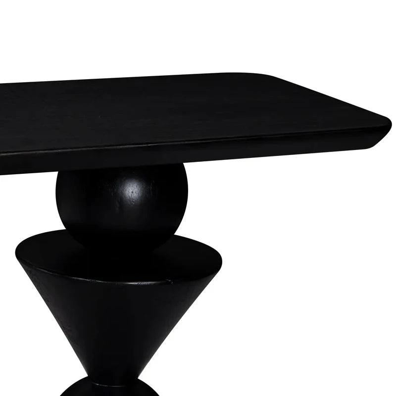 Modern Wabi-Sabi Black Solid Wood Entrance Hallway Console Table