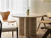 Tostone Natural Cream Travertine Round Dining Table Modern Minimalist Design
