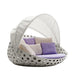 Commercial Grade Aluminum Frame Round Rattan Daybed with Integrated Canopy